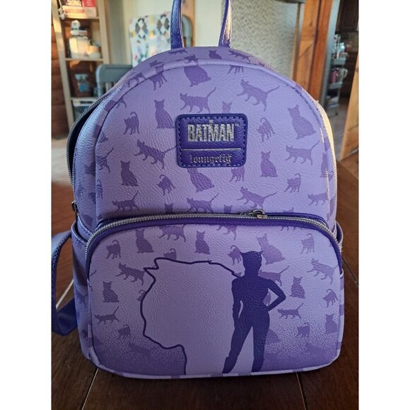 Loungefly Catwoman Mini Backpack purple NWT new with tags D.C. Comics - Picture 1 of 6